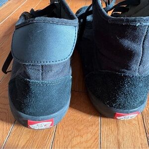 Vans Black and Red High-Top Sneakers